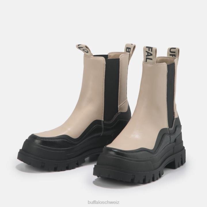 Buffalo Aspha Wave-Stiefelette vegan 846Z812 Creme|Stiefel