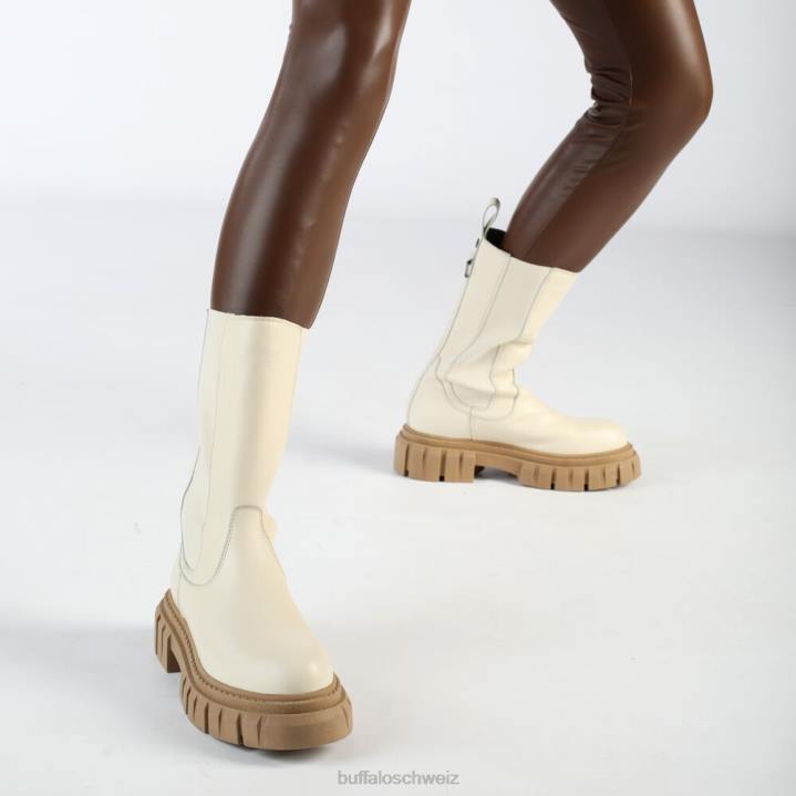Buffalo Chelsea-Hi-Stiefelette von Scape 846Z302 Creme|Stiefel
