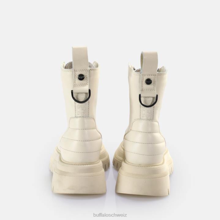 Buffalo Halbhohe Stiefelette mit Reißverschluss und Schatten 846Z467 Creme|Stiefel