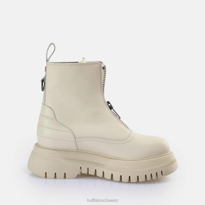 Buffalo Halbhohe Stiefelette mit Reißverschluss und Schatten 846Z467 Creme|Stiefel