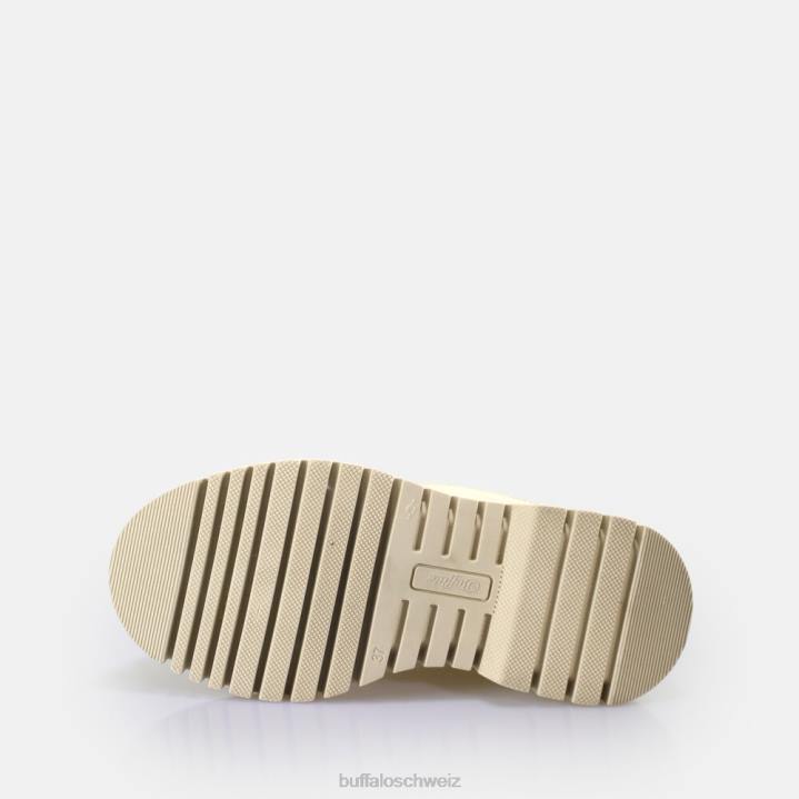 Buffalo Halbhohe Stiefelette mit Reißverschluss und Schatten 846Z467 Creme|Stiefel