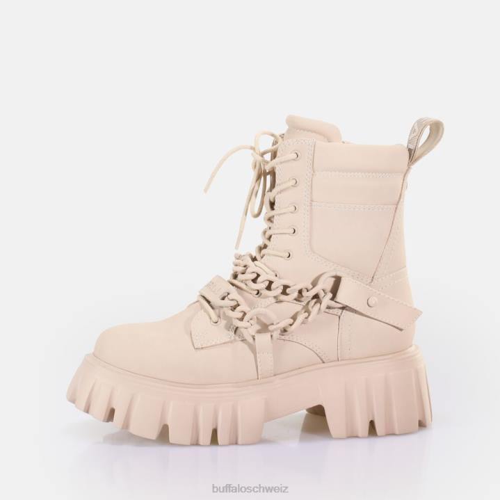Buffalo Löwe-Mittelkette-Stiefelette vegan 846Z656 Creme|Stiefel