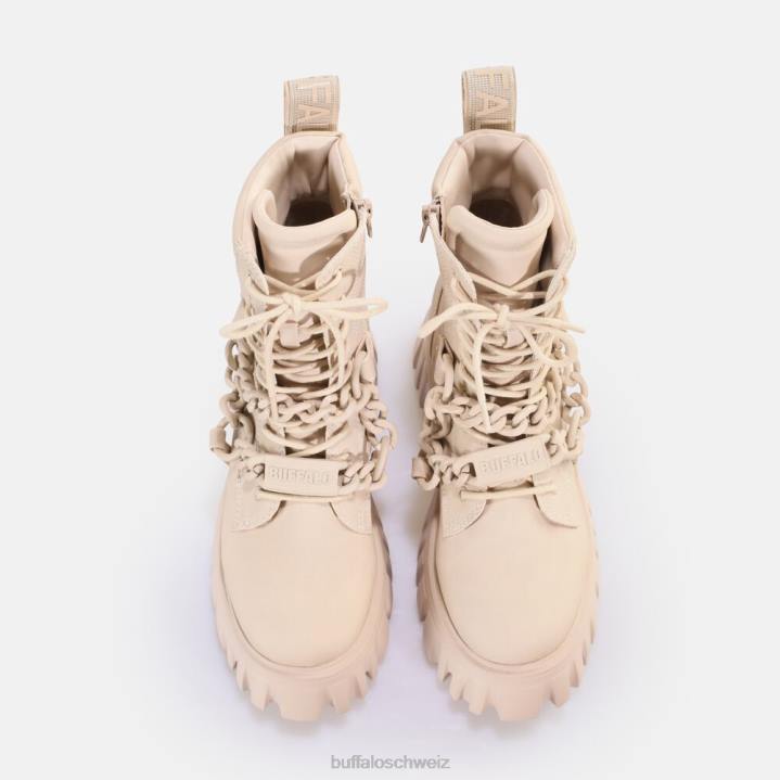 Buffalo Löwe-Mittelkette-Stiefelette vegan 846Z656 Creme|Stiefel