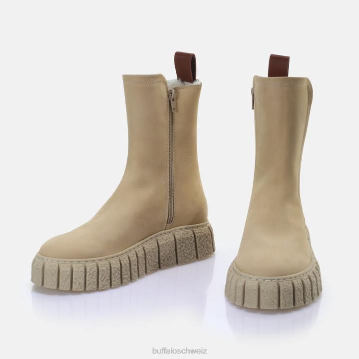 Buffalo Rampa Zip warme Stiefelette 846Z301 Creme|Stiefel
