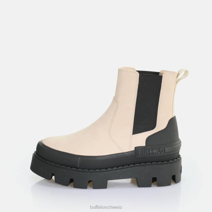 Buffalo Raven Chelsea-Stiefelette vegan 846Z486 creme/schwarz|Stiefel