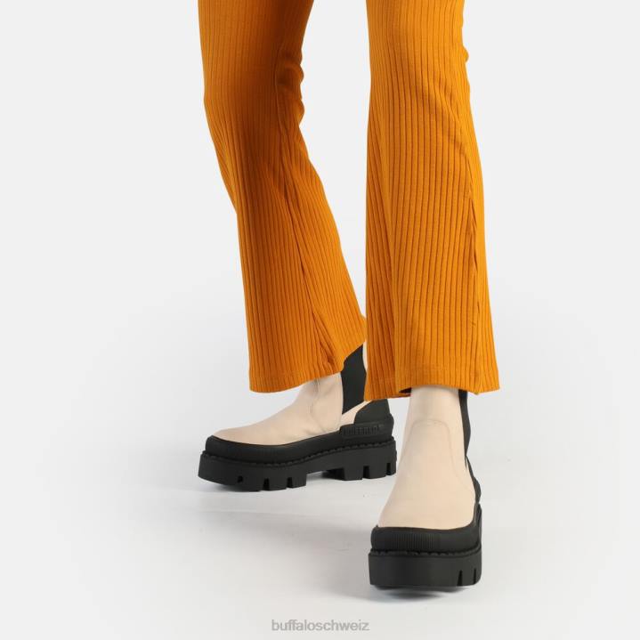 Buffalo Raven Chelsea-Stiefelette vegan 846Z486 creme/schwarz|Stiefel