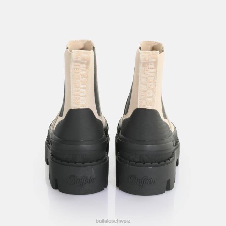 Buffalo Raven Chelsea-Stiefelette vegan 846Z486 creme/schwarz|Stiefel