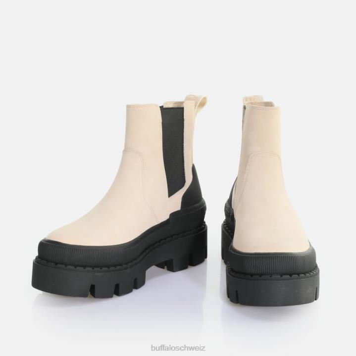 Buffalo Raven Chelsea-Stiefelette vegan 846Z486 creme/schwarz|Stiefel