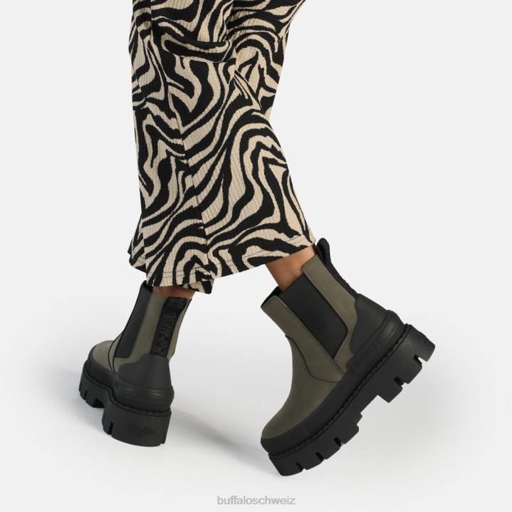 Buffalo Raven Chelsea-Stiefelette vegan 846Z488 Khaki/Schwarz|Stiefel