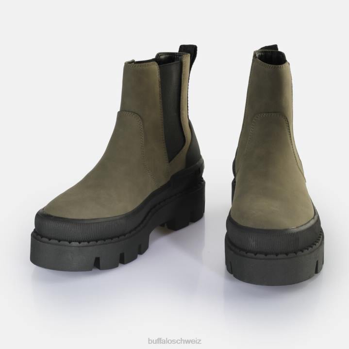 Buffalo Raven Chelsea vegane Stiefeletten 846Z362 Khaki/Schwarz|Stiefel