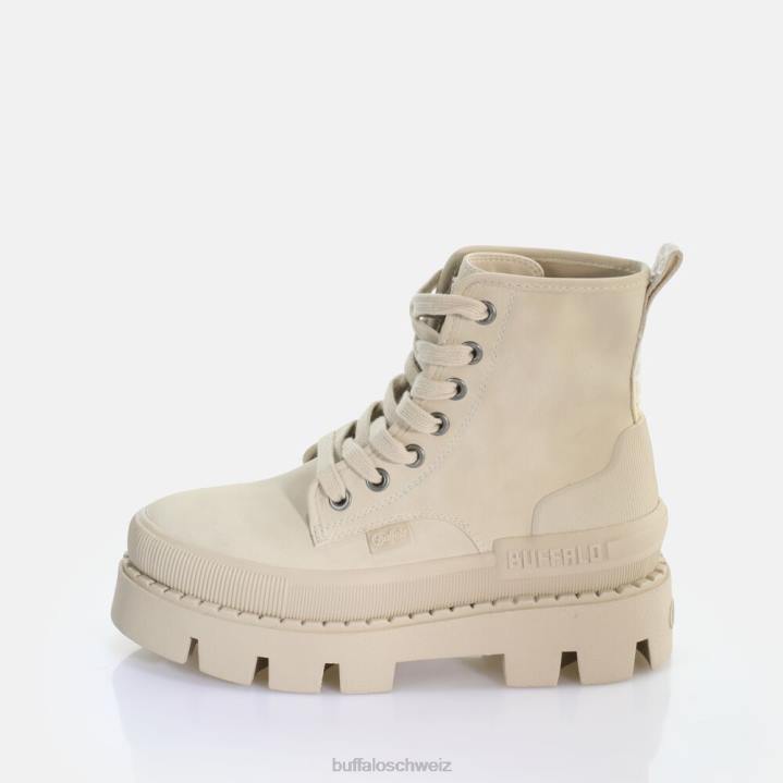 Buffalo Raven Schnür-Hi-Stiefelette vegan 846Z691 Creme|Stiefel