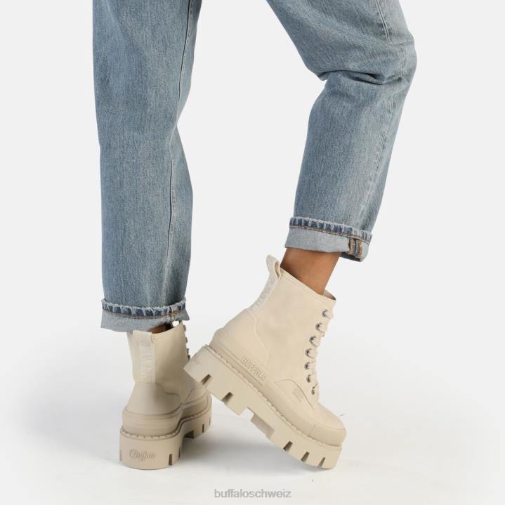 Buffalo Raven Schnür-Hi-Stiefelette vegan 846Z691 Creme|Stiefel
