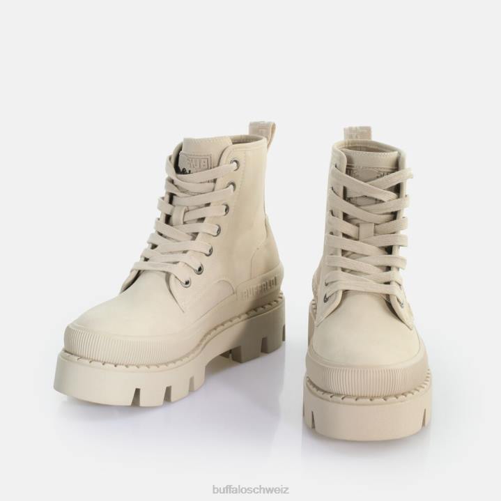 Buffalo Raven Schnür-Hi-Stiefelette vegan 846Z691 Creme|Stiefel