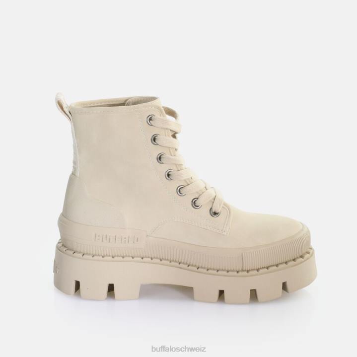 Buffalo Raven Schnür-Hi-Stiefelette vegan 846Z691 Creme|Stiefel