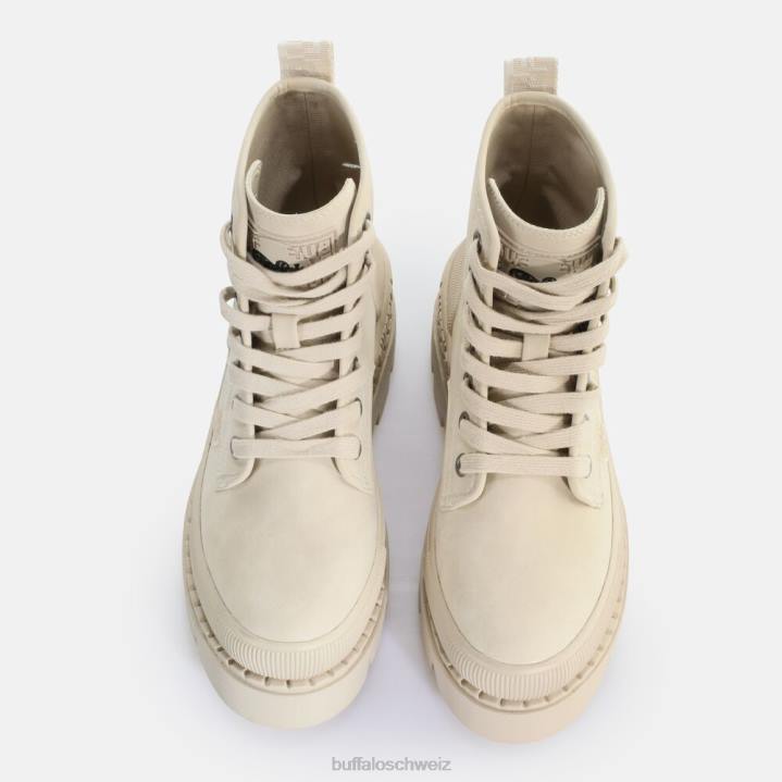 Buffalo Raven Schnür-Hi-Stiefelette vegan 846Z691 Creme|Stiefel