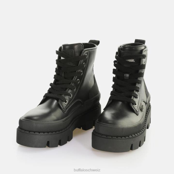 Buffalo Raven Schnür-Hi-Stiefelette vegan 846Z898 Schwarz|Stiefel
