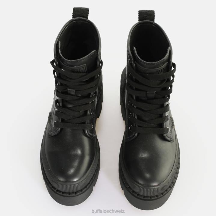 Buffalo Raven Schnür-Hi-Stiefelette vegan 846Z898 Schwarz|Stiefel
