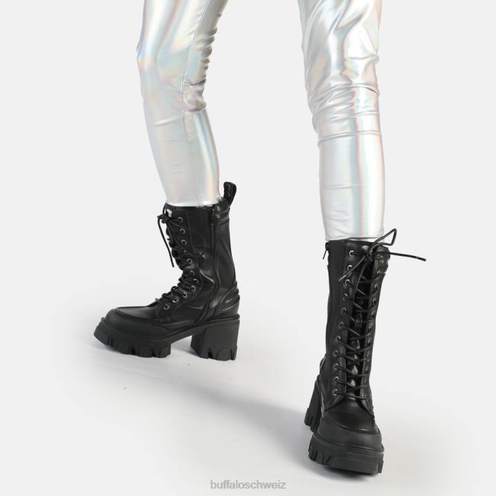 Buffalo Riot Lace Hi Stiefeletten vegan 846Z821 Schwarz|Stiefel