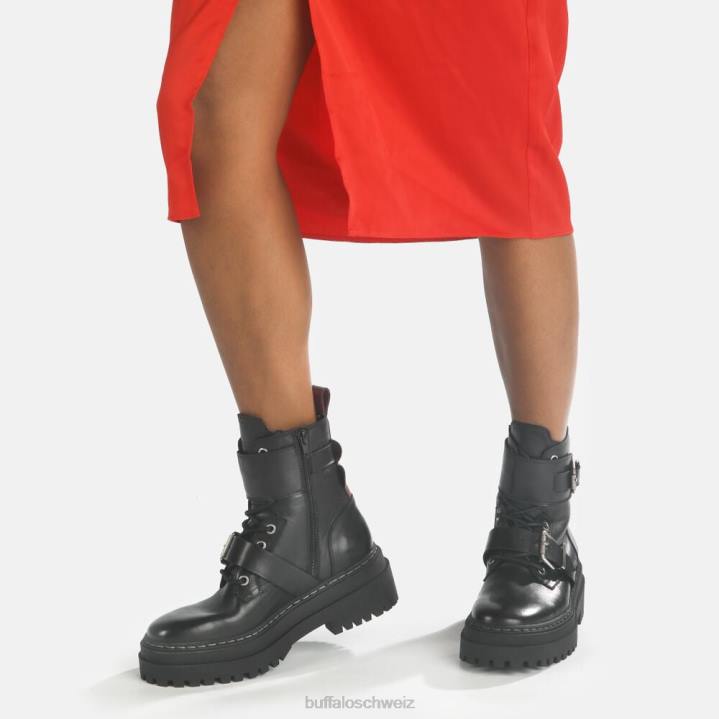 Buffalo Sari-Stiefelette aus Kalbsleder 846Z706 Schwarz|Stiefel