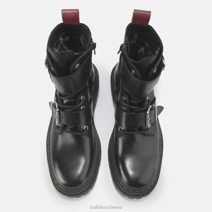 Buffalo Sari-Stiefelette aus Kalbsleder 846Z706 Schwarz|Stiefel