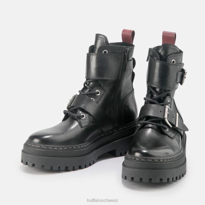 Buffalo Sari-Stiefelette aus Kalbsleder 846Z706 Schwarz|Stiefel