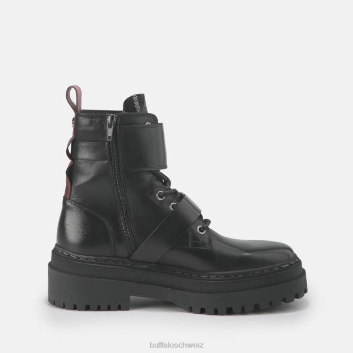 Buffalo Sari-Stiefelette aus Kalbsleder 846Z706 Schwarz|Stiefel