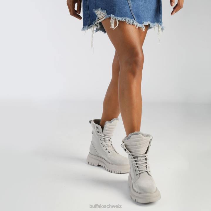 Buffalo Schattenhohe, warme Stiefeletten zum Schnüren 846Z137 grau|Stiefel