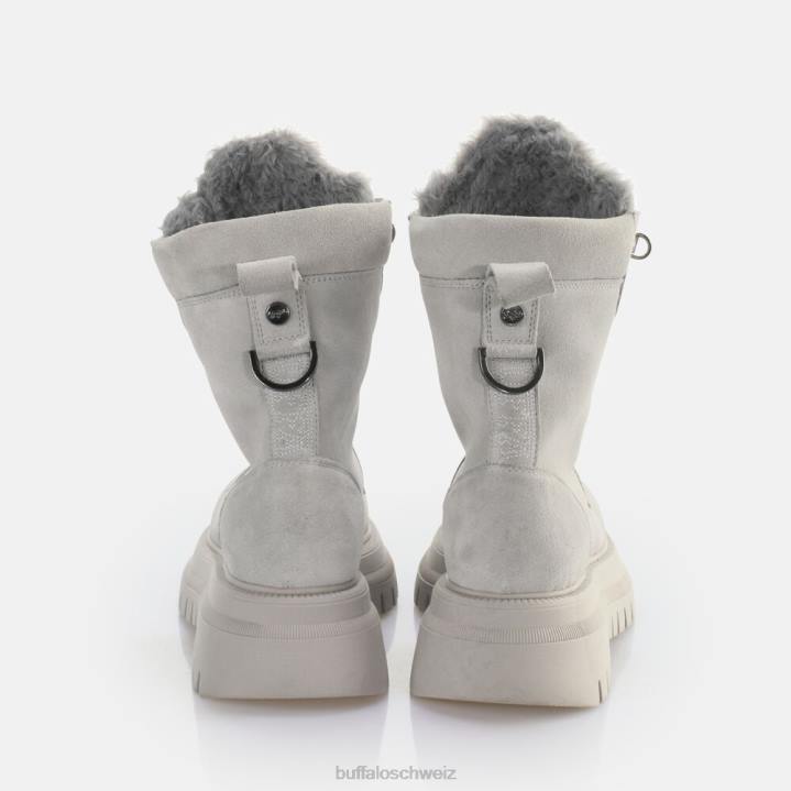 Buffalo Schattenhohe, warme Stiefeletten zum Schnüren 846Z137 grau|Stiefel