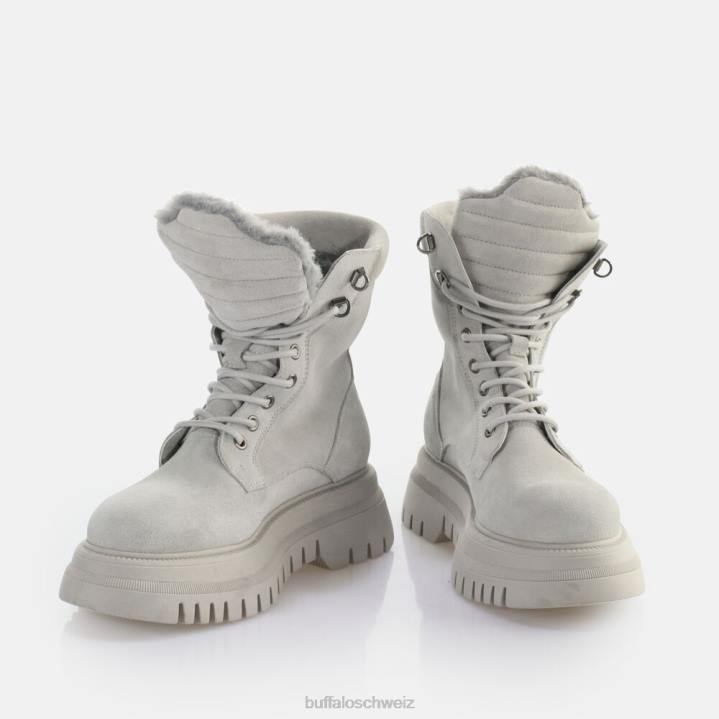 Buffalo Schattenhohe, warme Stiefeletten zum Schnüren 846Z137 grau|Stiefel