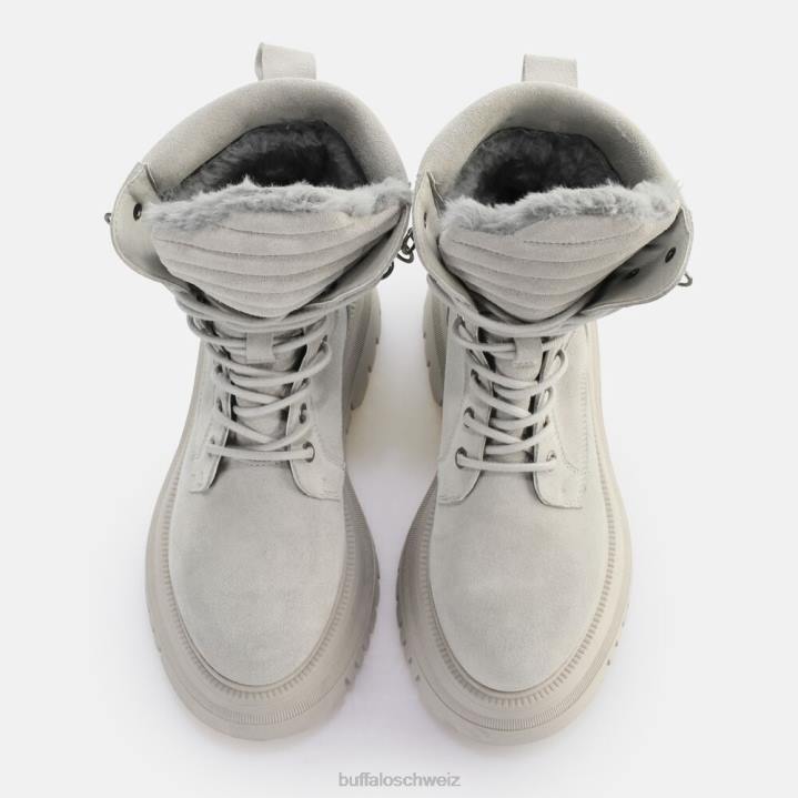 Buffalo Schattenhohe, warme Stiefeletten zum Schnüren 846Z137 grau|Stiefel