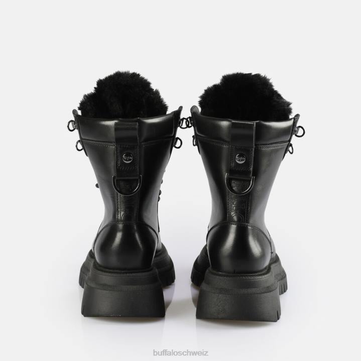 Buffalo Schattenhohe, warme Stiefeletten zum Schnüren 846Z508 Schwarz|Stiefel