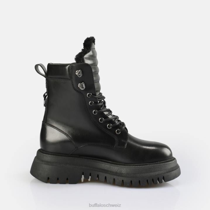 Buffalo Schattenhohe, warme Stiefeletten zum Schnüren 846Z508 Schwarz|Stiefel