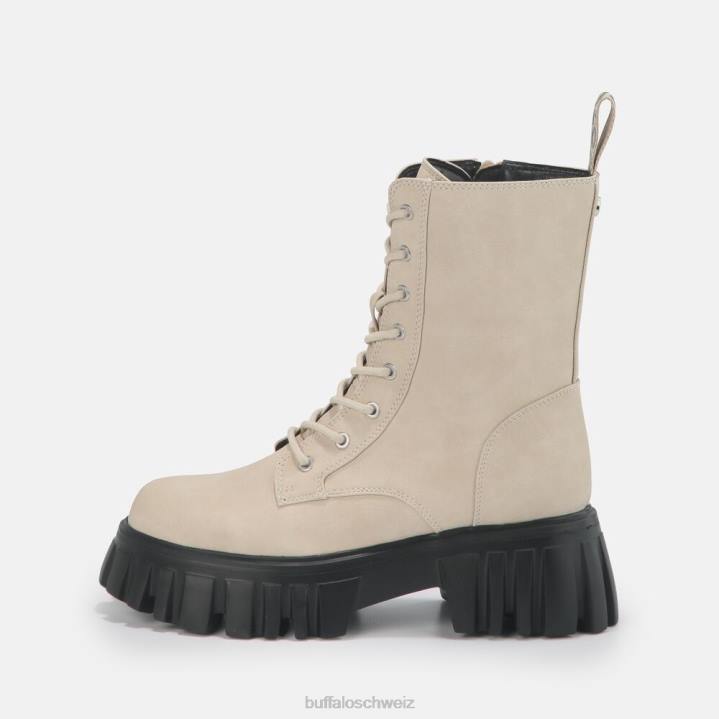Buffalo Selen Stiefeletten flach vegan 846Z521 Creme|Stiefel