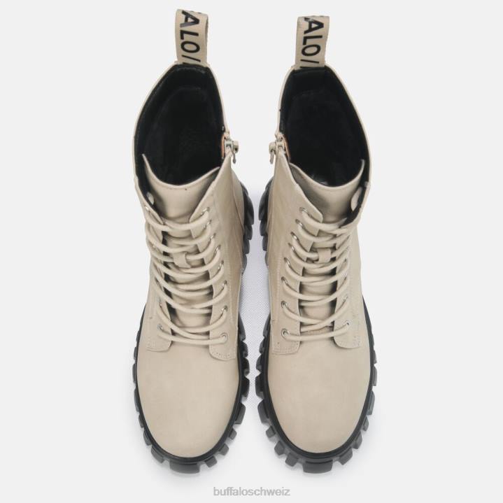 Buffalo Selen Stiefeletten flach vegan 846Z521 Creme|Stiefel