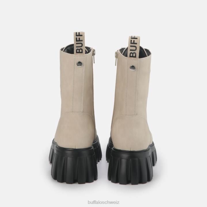Buffalo Selen Stiefeletten flach vegan 846Z521 Creme|Stiefel