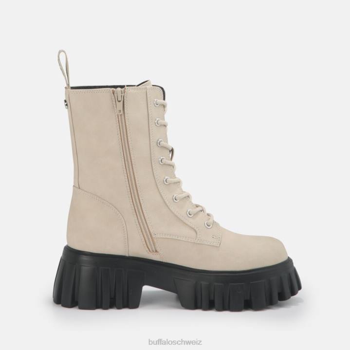 Buffalo Selen Stiefeletten flach vegan 846Z521 Creme|Stiefel