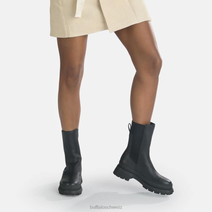 Buffalo Shari Bootie flach vegan 846Z639 Schwarz|Stiefel