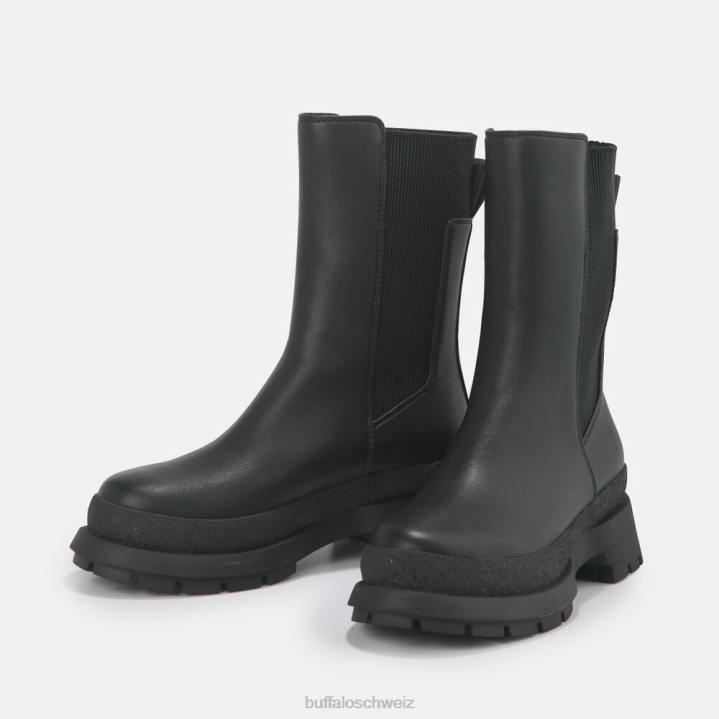 Buffalo Shari Bootie flach vegan 846Z639 Schwarz|Stiefel