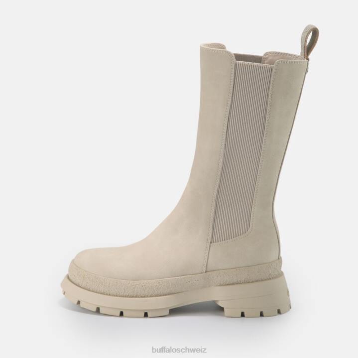 Buffalo Sveja Bootie flach vegan 846Z695 Creme|Stiefel