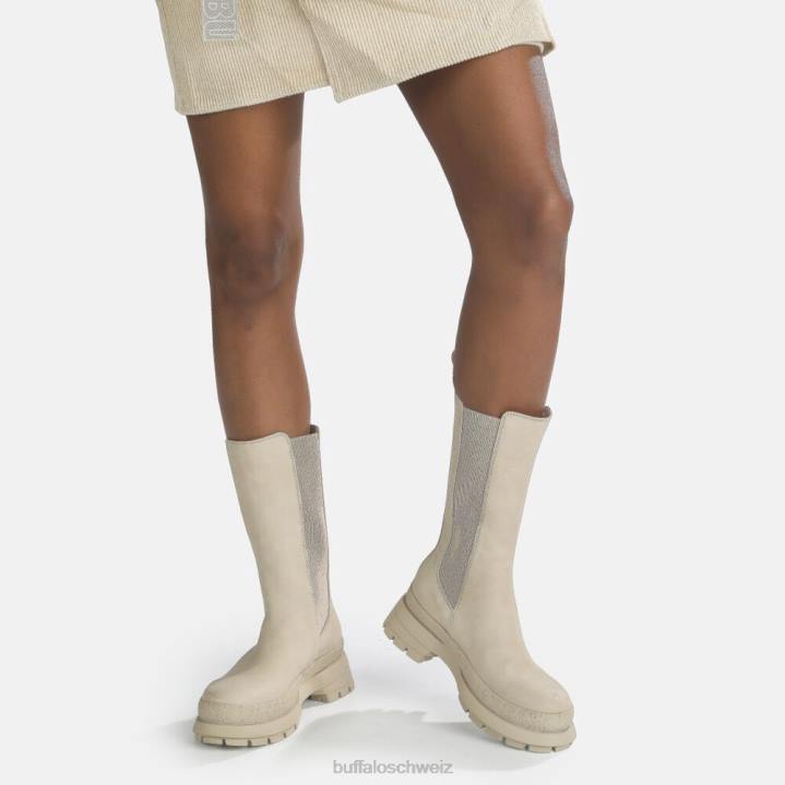 Buffalo Sveja Bootie flach vegan 846Z695 Creme|Stiefel