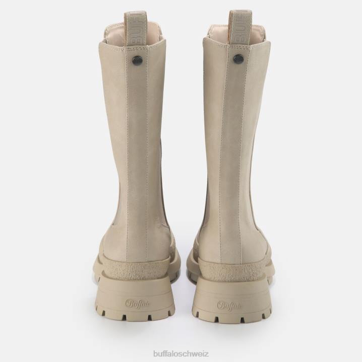 Buffalo Sveja Bootie flach vegan 846Z695 Creme|Stiefel