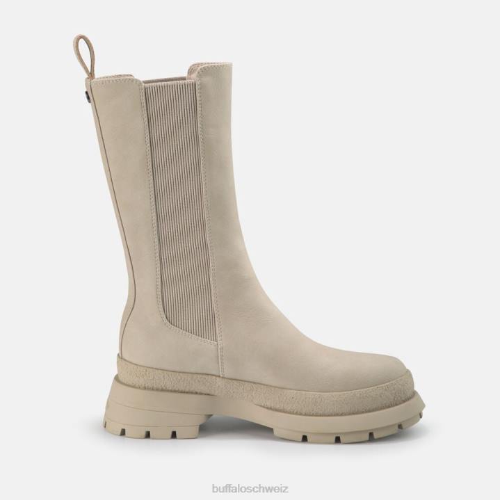 Buffalo Sveja Bootie flach vegan 846Z695 Creme|Stiefel