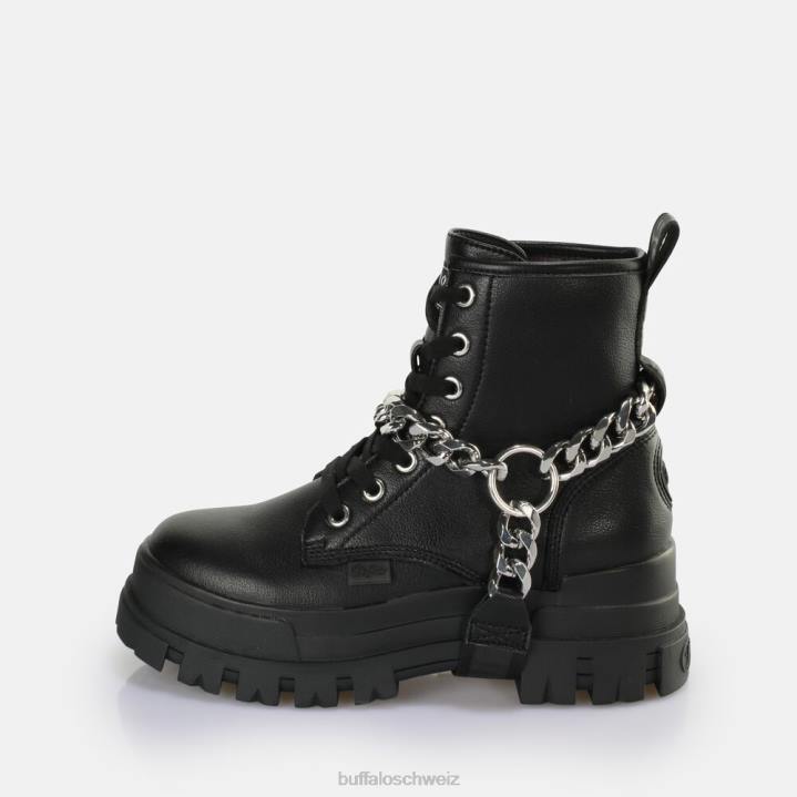 Buffalo aspha Chain 2.0 Stiefeletten vegan 846Z564 schwarzes Silber|Stiefel