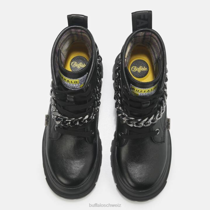 Buffalo aspha Kettenstiefelette vegan 846Z430 Schwarz|Stiefel