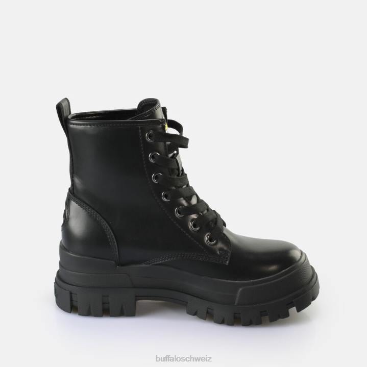 Buffalo aspha rld Knöpfe Stiefeletten vegan 846Z270 Schwarz|Stiefel