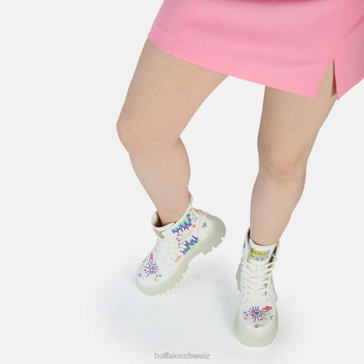 Buffalo aspha rld Stiefeletten vegan 846Z858 weiß/graffiti|Stiefel