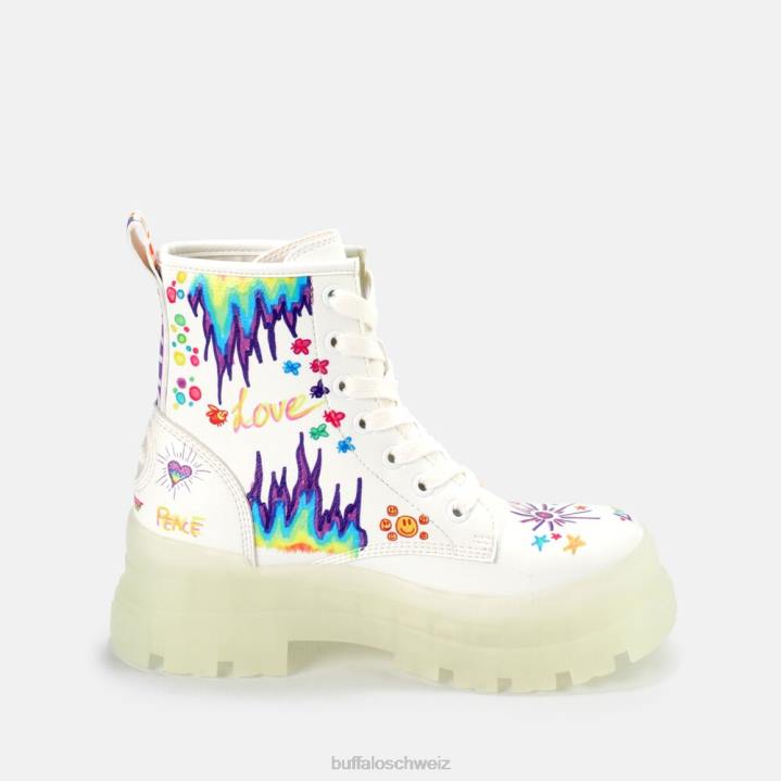 Buffalo aspha rld Stiefeletten vegan 846Z858 weiß/graffiti|Stiefel