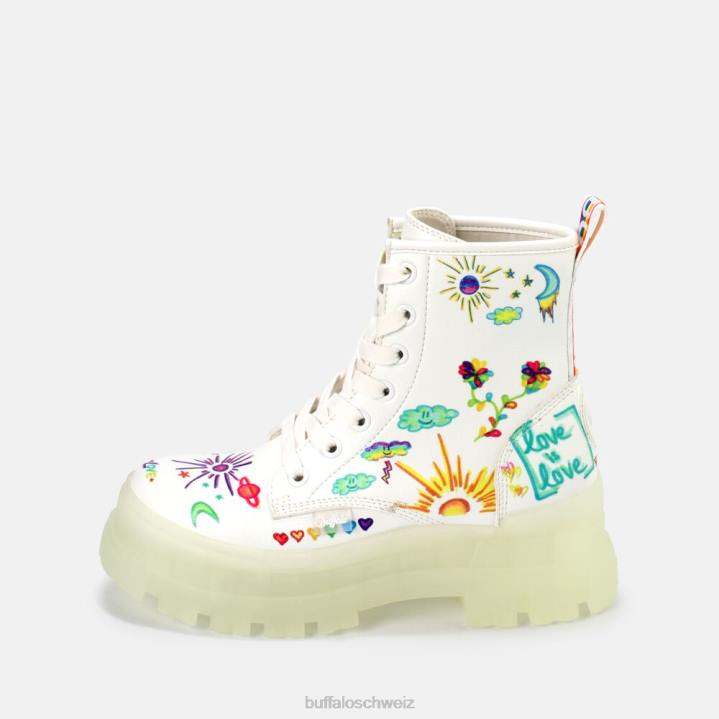 Buffalo aspha rld Stiefeletten vegan 846Z858 weiß/graffiti|Stiefel