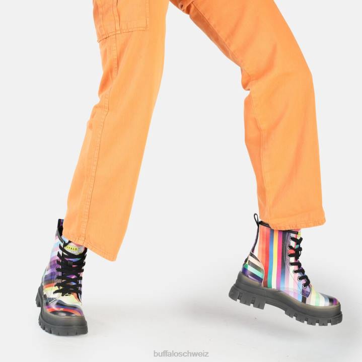 Buffalo aspha rld Stiefeletten vegan 846Z866 Schwarz/Regenbogen|Stiefel