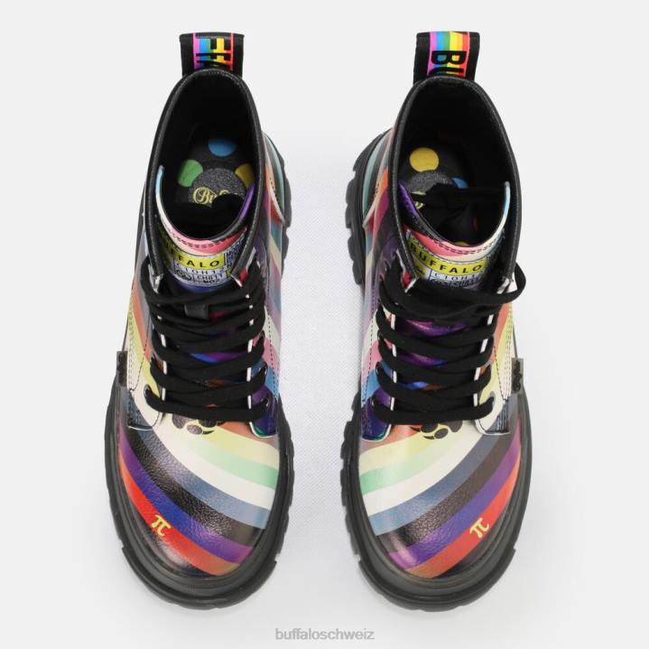 Buffalo aspha rld Stiefeletten vegan 846Z866 Schwarz/Regenbogen|Stiefel